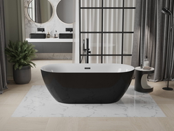 Mexen Roxy свободностояща вана 170 x 80 см, бяла/черна, прелив черен - 51201708075-70