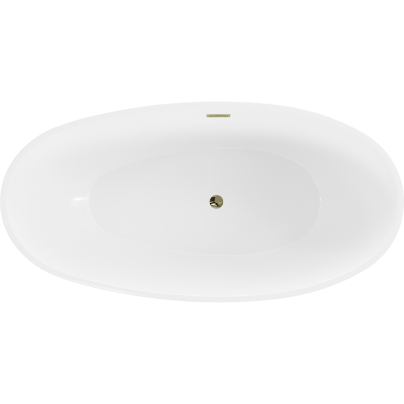Mexen Bilbao свободно стояща вана 180 x 90 cm, бяла, преливник златен - 51311809000-50