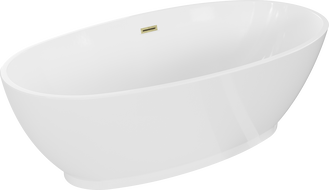 Mexen Bilbao самостоятелна вана 180 x 90 см, бяла, златист brushed отвод - 51311809000-55