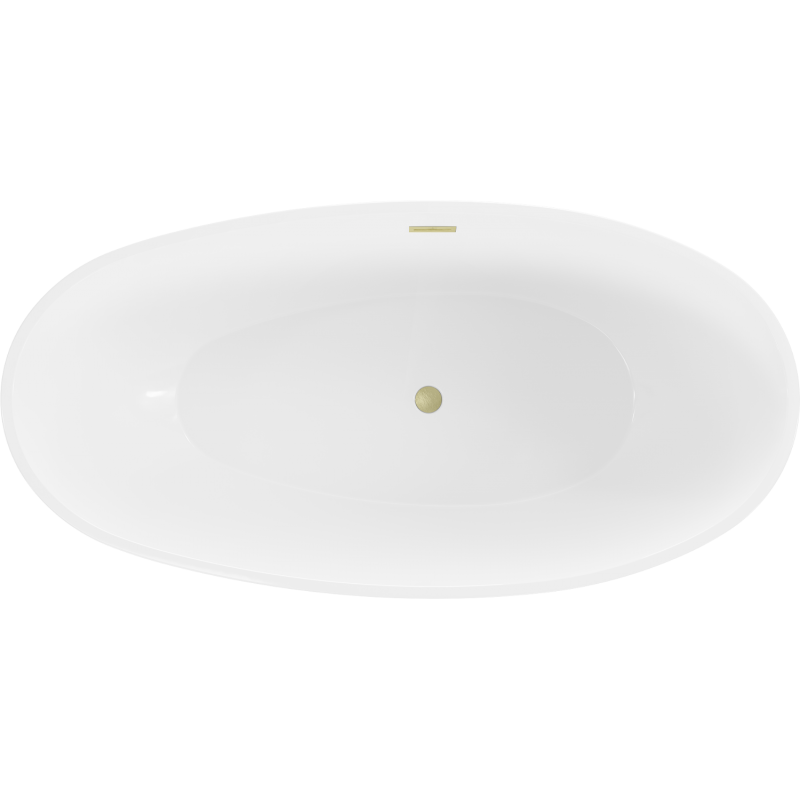 Mexen Bilbao свободностояща вана 180 x 90 cm, бяла, преливник златен четкан - 51311809000-55