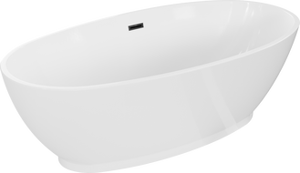 Mexen Bilbao свободностояща вана 180 x 90 cm, бяла, преливник черен - 51311809000-70