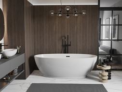 Mexen Bilbao свободностояща вана 180 x 90 cm, бяла, преливник черен - 51311809000-70