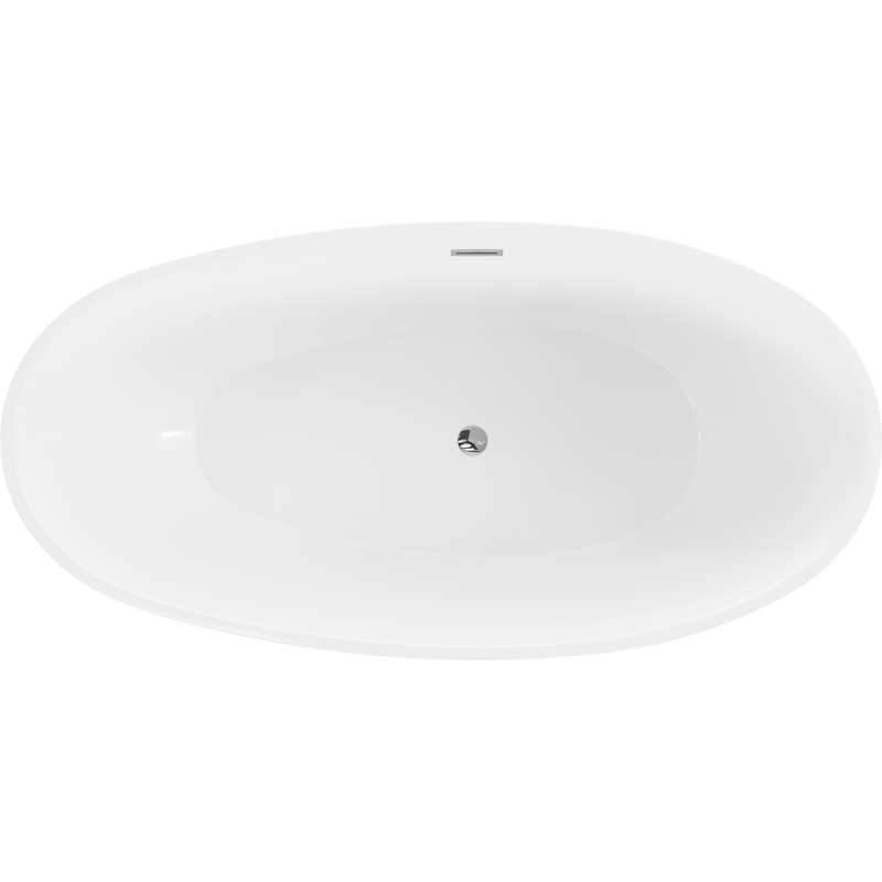 Mexen Bilbao свободностояща вана 180 x 90 см, бяла/черна, преливане хром - 51311809075-01