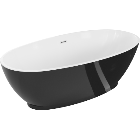 Mexen Bilbao самостоятелна вана 180 x 90 см, бяла/черна, бял преливник - 51311809075-20