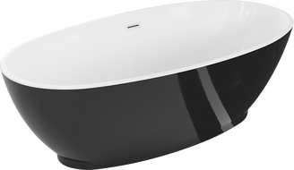 Mexen Bilbao самостоятелна вана 180 x 90 см, бяла/черна, бял преливник - 51311809075-20