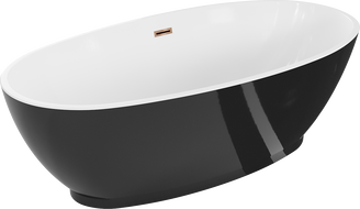 Mexen Bilbao свободностояща вана 180 x 90 cm, бяла/черна, прелив злато - 51311809075-60