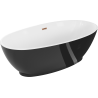 Mexen Bilbao самостоятелна вана 180 x 90 см, бяла/черна, преливник от четкана мед - 51311809075-65