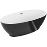 Mexen Bilbao свободностояща вана 180 x 90 см, бяла/черна, преливник gun metal - 51311809075-95
