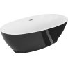 Mexen Bilbao свободностояща вана 180 x 90 см, бяла/черна, преливник изчеткан никел - 51311809075-97