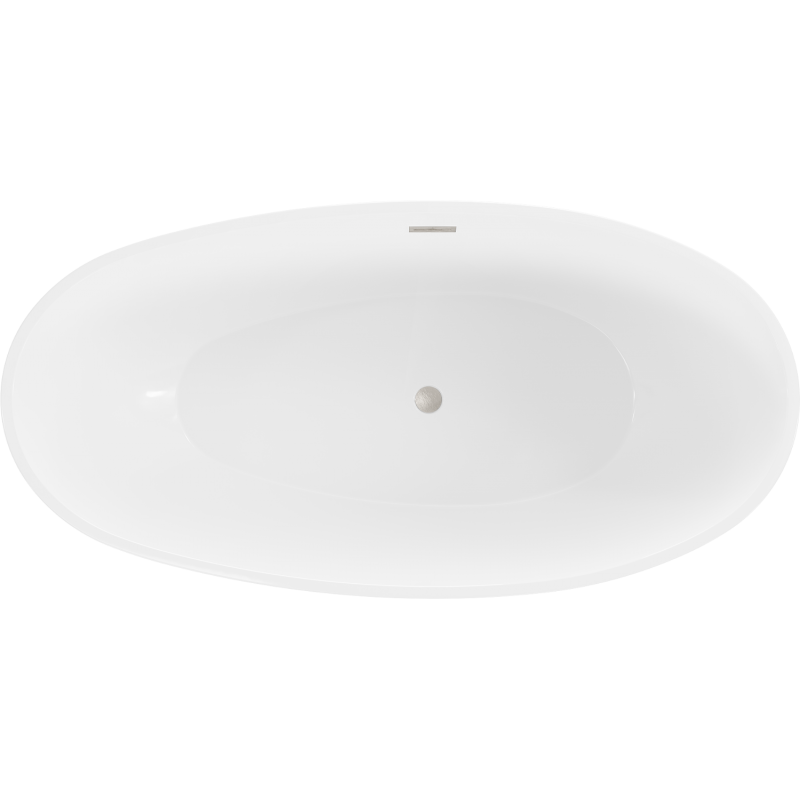 Mexen Bilbao свободностояща вана 180 x 90 см, бяла/черна, преливник изчеткан никел - 51311809075-97