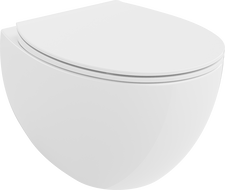 Mexen Egg WC чиния без ръб с бавнопадащ тънък капак, дуропласт, бял гланц - 30245000