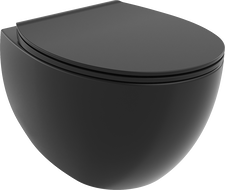 Mexen Egg тоалетна чиния Rimless с дъска с бавно падане slim, дуропласт, черен мат - 30245070