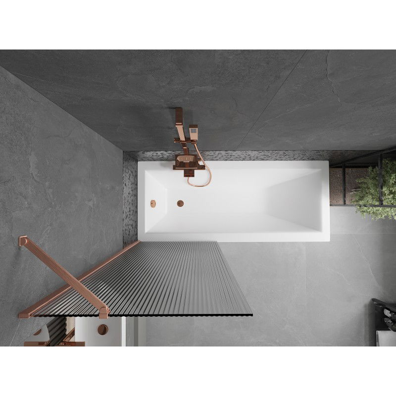 Mexen Next параван за вана с 1 крило 70 x 150 см, райета, матирана мед - 895-070-000-00-09-65