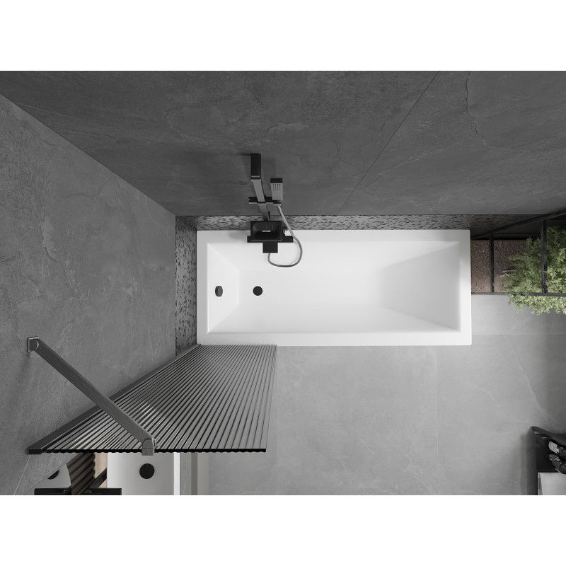 Mexen Next преграда за вана 1-крилна 50 x 150 см, райета, четка в цвят gun gray - 895-050-000-00-09-66