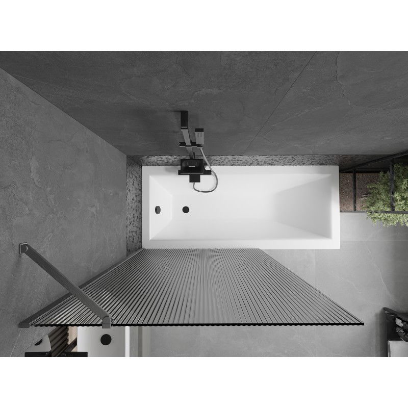 Mexen Next параван за вана 1-крилен 100 x 150 см, райета, матово пушечно сиво - 895-100-000-00-09-66