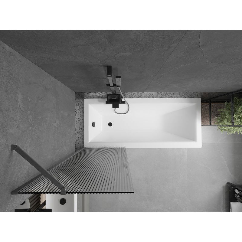 Mexen Next параван за вана с 1 крило 60 x 150 см, раиран, gun metal - 895-060-000-00-09-95