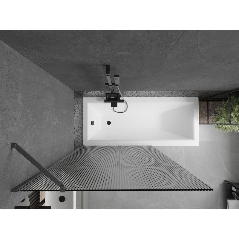 Mexen Next параван за вана 1-крилен 100 x 150 cm, райе, gun metal - 895-100-000-00-09-95