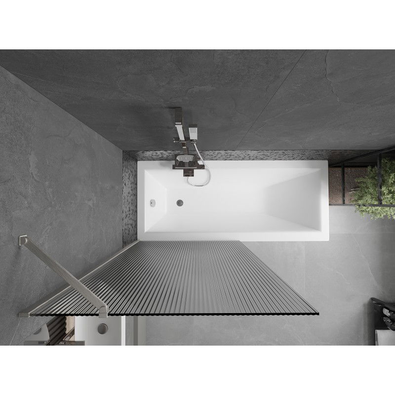 Mexen Next параван за вана 1-крилен 90 x 150 см, райета, четкан никел - 895-090-000-00-09-97