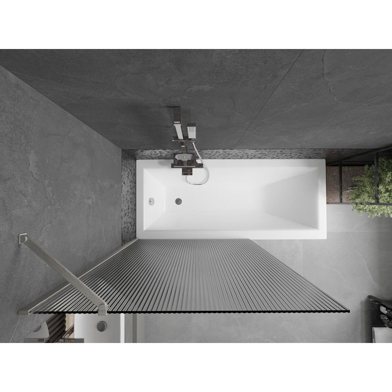 Mexen Next сгъваем параван за баня с 1 крило 100 x 150 cm, шарки, матиран никел - 895-100-000-00-09-97