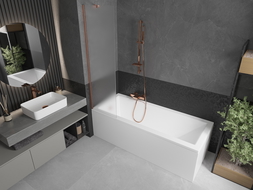 Mexen Next параван за вана 1-крилен 50 x 150 cm, матиран, четкана мед - 895-050-000-00-30-65