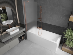 Mexen Next параван за вана 1-крилен 70 x 150 см, матирано, четкана мед - 895-070-000-00-30-65