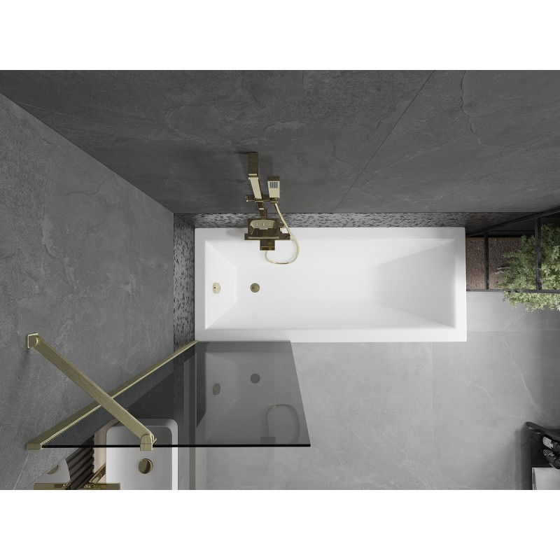 Mexen Next параван за вана 1-крила 60 x 150 см, графит, златисто матов - 895-060-000-00-40-55