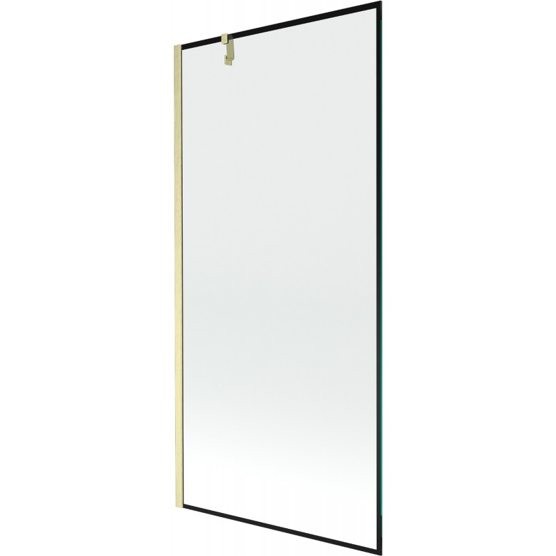 Mexen Next параван за вана с едно крило 90 x 150 cm, черна рамка, златно четкано - 895-090-000-00-70-55