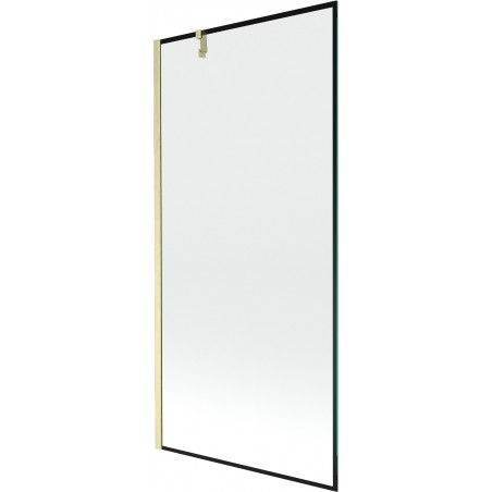 Mexen Next параван за вана с едно крило 90 x 150 cm, черна рамка, златно четкано - 895-090-000-00-70-55