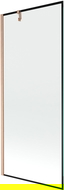 Mexen Next параван за вана 1-крилен 80 x 150 см, черна рамка, четкана мед - 895-080-000-00-70-65
