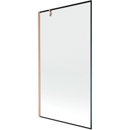 Mexen Next параван за вана 1-крилен 100 x 150 см, черна рамка, четкана мед - 895-100-000-00-70-65