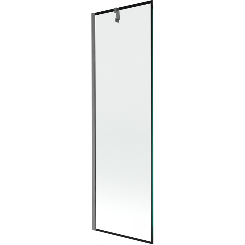 Mexen Next единичен параван за вана 60 x 150 см, черна рамка, гън грей матирано - 895-060-000-00-70-66