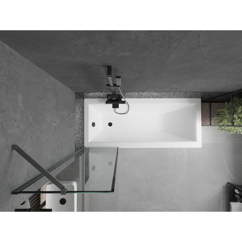 Mexen Next еднокрил параван за вана 50 x 150 см, черна рамка, метал в цвят на