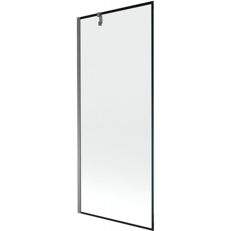Mexen Next преграда за вана 1-крилна 80 x 150 см, черна рамка, gun metal - 895-080-000-00-70-95
