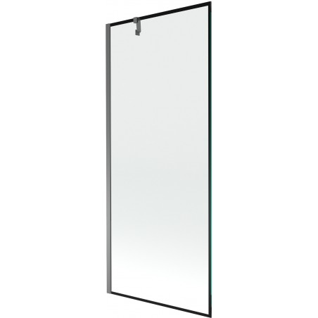 Mexen Next преграда за вана 1-крилна 80 x 150 см, черна рамка, gun metal - 895-080-000-00-70-95