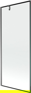 Mexen Next преграда за вана 1-крилна 80 x 150 см, черна рамка, gun metal - 895-080-000-00-70-95