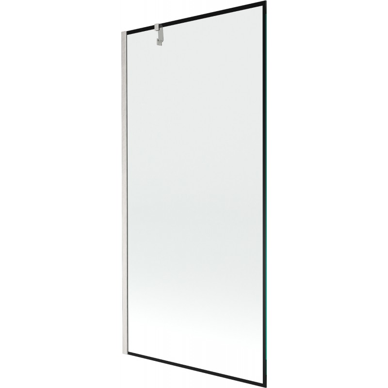 Mexen Next единичен параван за вана 90 x 150 см, черна рамка, матиран никел - 895-090-000-00-70-97