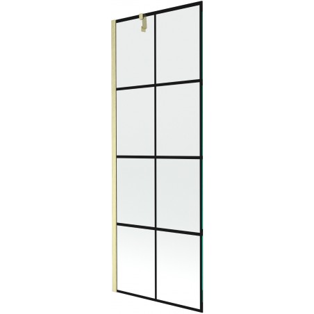 Mexen Next параван за вана, 1-крилен, 70 x 150 cm, черен мотив, златно четкано - 895-070-000-00-77-55