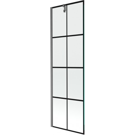 Mexen Next параван за вана 1-крилен 60 x 150 см, черна решетка, четкано сиво - 895-060-000-00-77-66