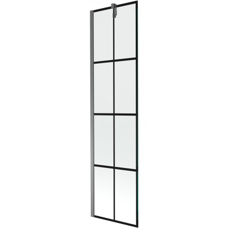 Mexen Next преграда за вана с едно крило 50 x 150 см, черна решетка, gun metal - 895-050-000-00-77-95