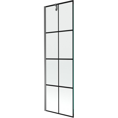 Mexen Next еднокрил параван за вана 60 x 150 см, черна решетка, цвят gun metal - 895-060-000-00-77-95