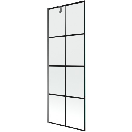 Mexen Next параван за вана с 1 крило 70 x 150 см, черна решетка, gun metal - 895-070-000-00-77-95