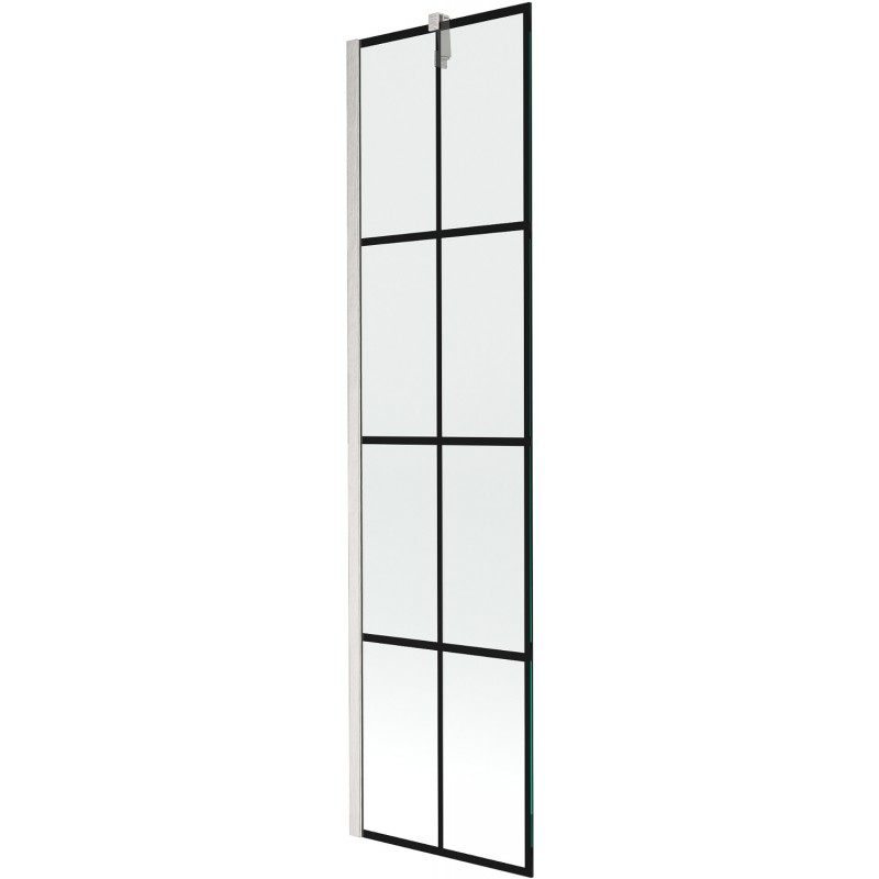 Mexen Next преграда за вана 1-крилен 50 x 150 cm, черен мотив, четкан никел - 895-050-000-00-77-97