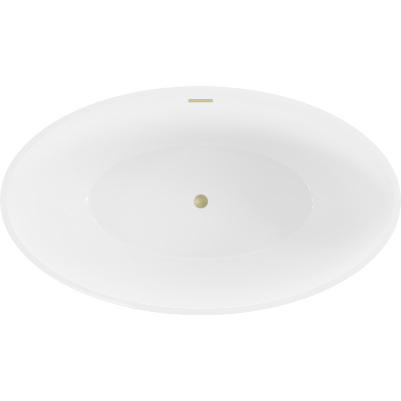 Mexen Nike свободностояща вана 175 x 100 см, бяла, със златисто четкан преливник - 54071751000-55