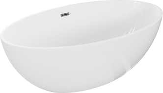 Mexen Nike самостоятелна вана 175 x 100 см, бяла, преливник gun gray четкан - 54071751000-66