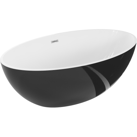 Mexen Nike вана свободностояща 175 x 100 см, бяла/черна, преливане хром - 54071751075-01