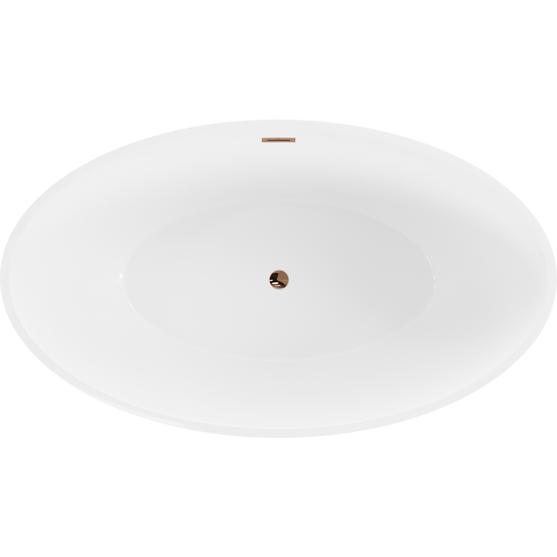 Mexen Nike самостоятелна вана 175 x 100 cm, бяла/черна, преливник розово злато - 54071751075-60