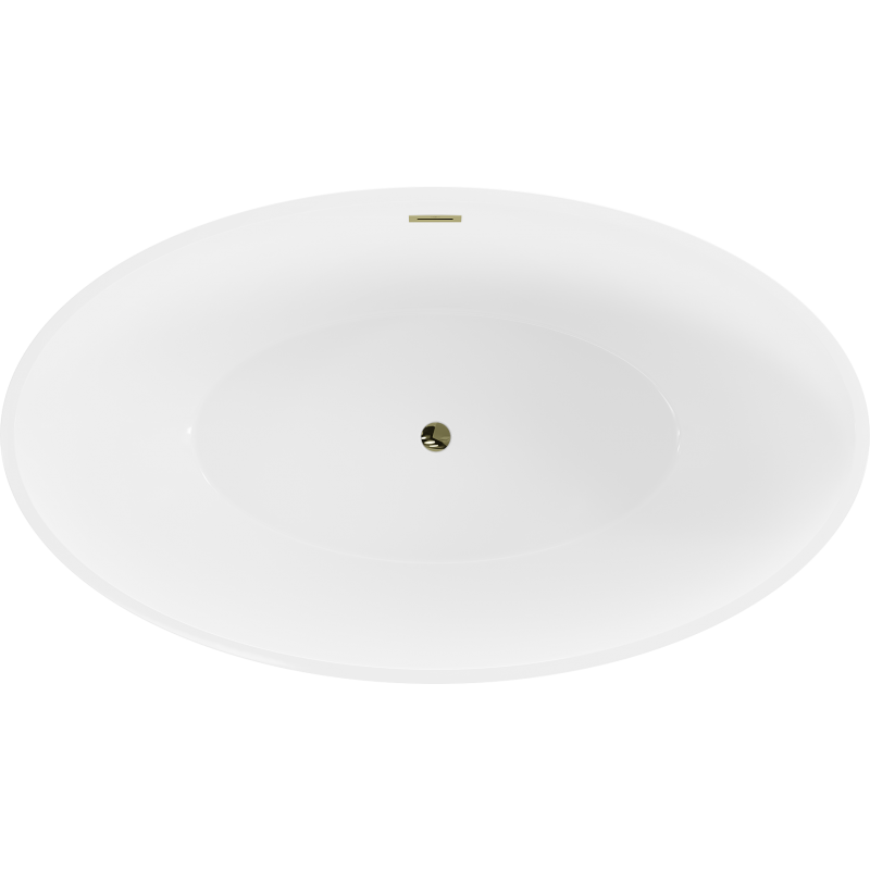 Mexen Nike самостоятелна вана 175 x 100 cm, бяла/черна, златен преливник - 54071751075-50