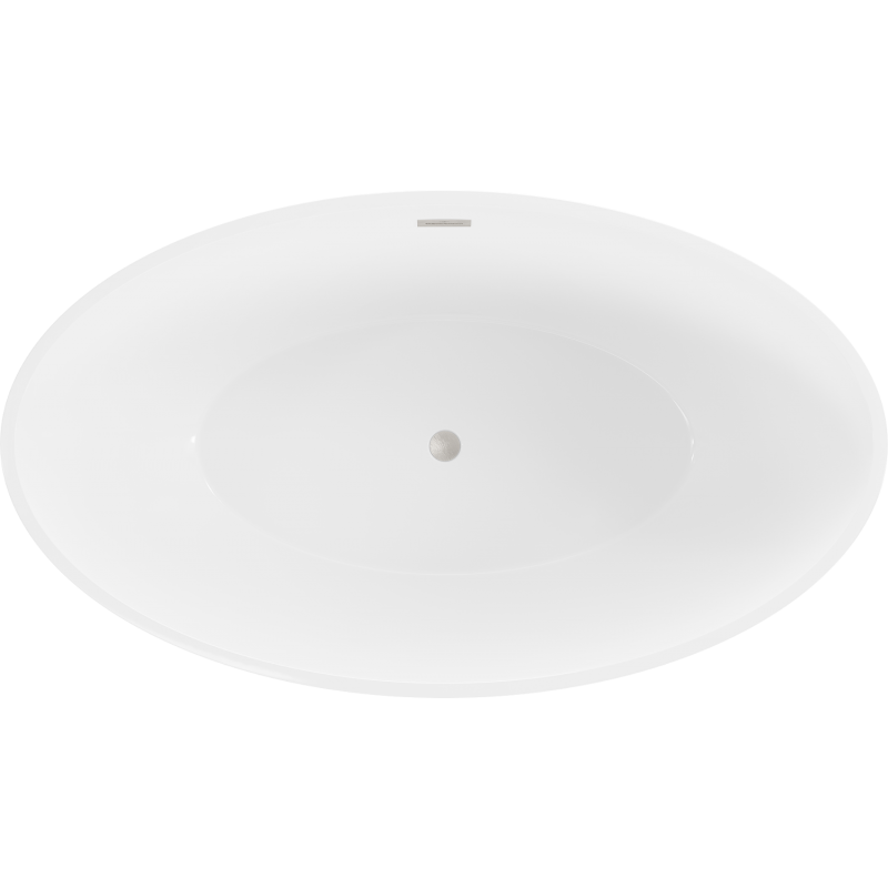 Mexen Nike свободностояща вана 175 x 100 см, бяла/черна, преливане от матиран никел - 54071751075-97