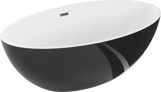 Mexen Nike самостоятелна вана 175 x 100 см, бяла/черна, преливник gun metal - 54071751075-95
