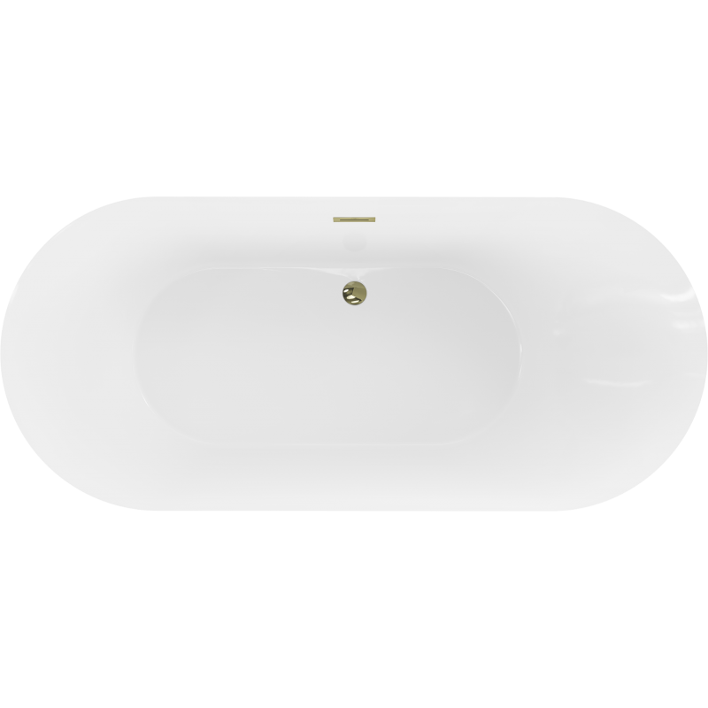 Mexen Roxy свободностояща вана 180 x 85 см, бяла, златен прелив - 51201808500-50